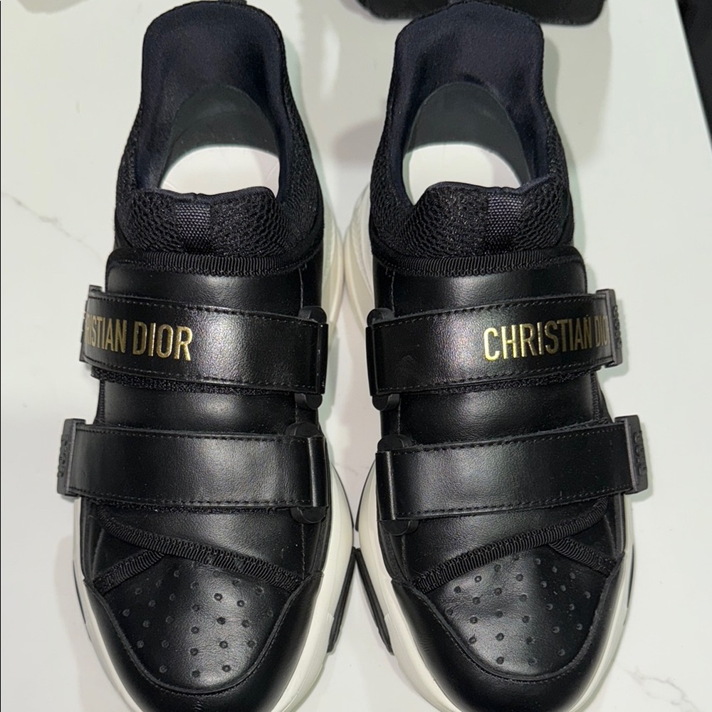 Dior Black Sneakers with Gold Accents - Picture 3 of 7